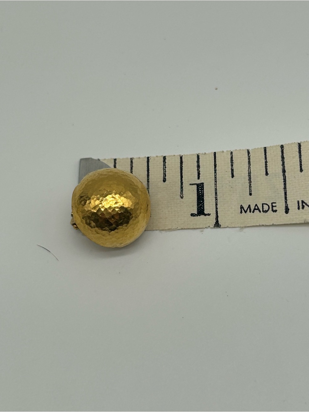 GURHAN 24K Solid Gold Hand-Hammered Dome Clip Earrings — 10.6g - Picture 10 of 11